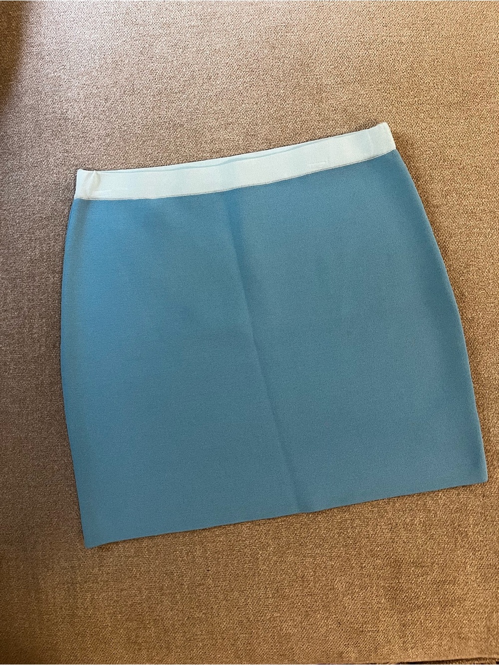 House of Harlow 1960 Light Blue Mini Skirt with White Waistband